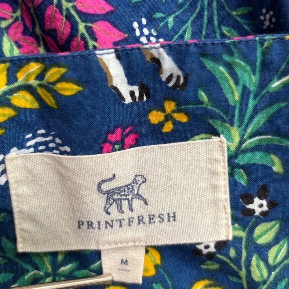 Printfresh Dog Print Must Love Dogs organic Cotton Nightgown Blue Dress Medium